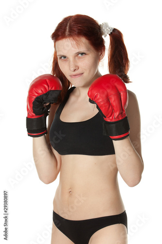 Girl in fighting gloves © Dmitriy Melnikov