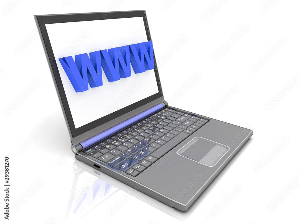 Modern laptop isolated on white Modern laptop isolated on white