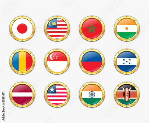 Shields with flags. Vector illustration. More in my portfolio Free Download Shields with flags. Vector illustration. More in my portfolio - GFXLoad