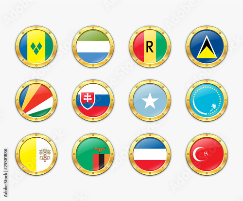 Free Download Shields with flags. Vector illustration. More in my portfolio - GFXLoad