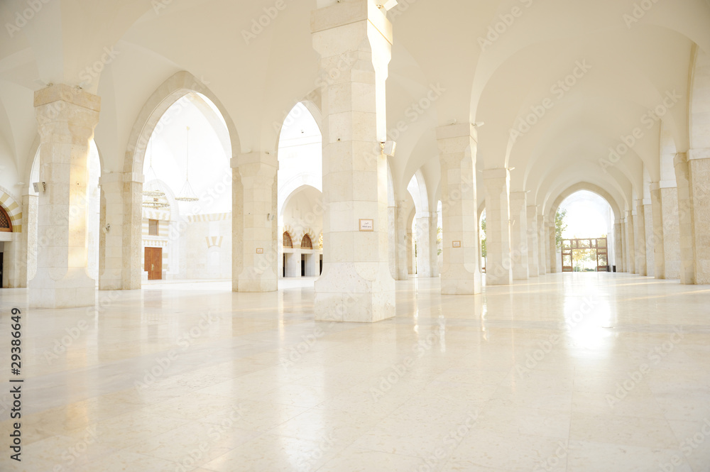 Madina mosque empty, conceptual indoor of oriental building