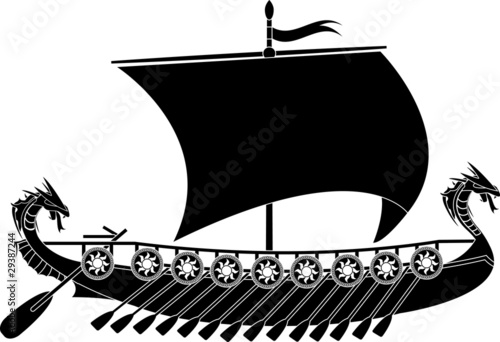 drakkar viking. stencil