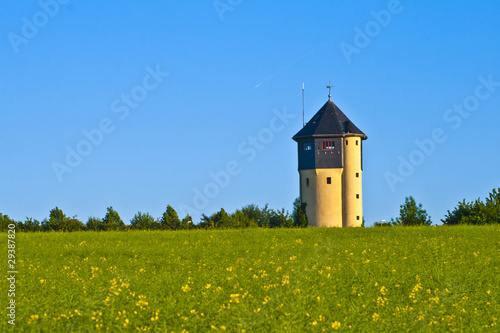 watertower with rape fields