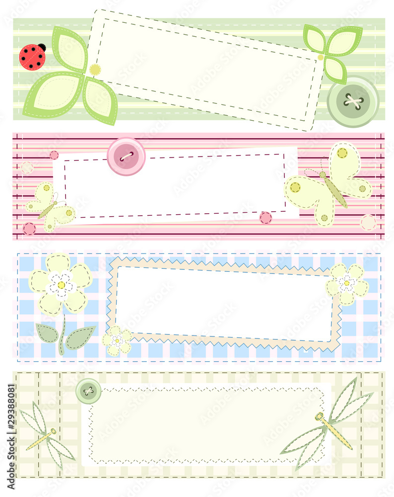 Collection vector banners with patchwork