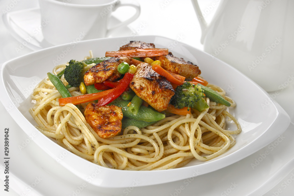 Pasta with chicken and vegetables Pasta with chicken and vegetables