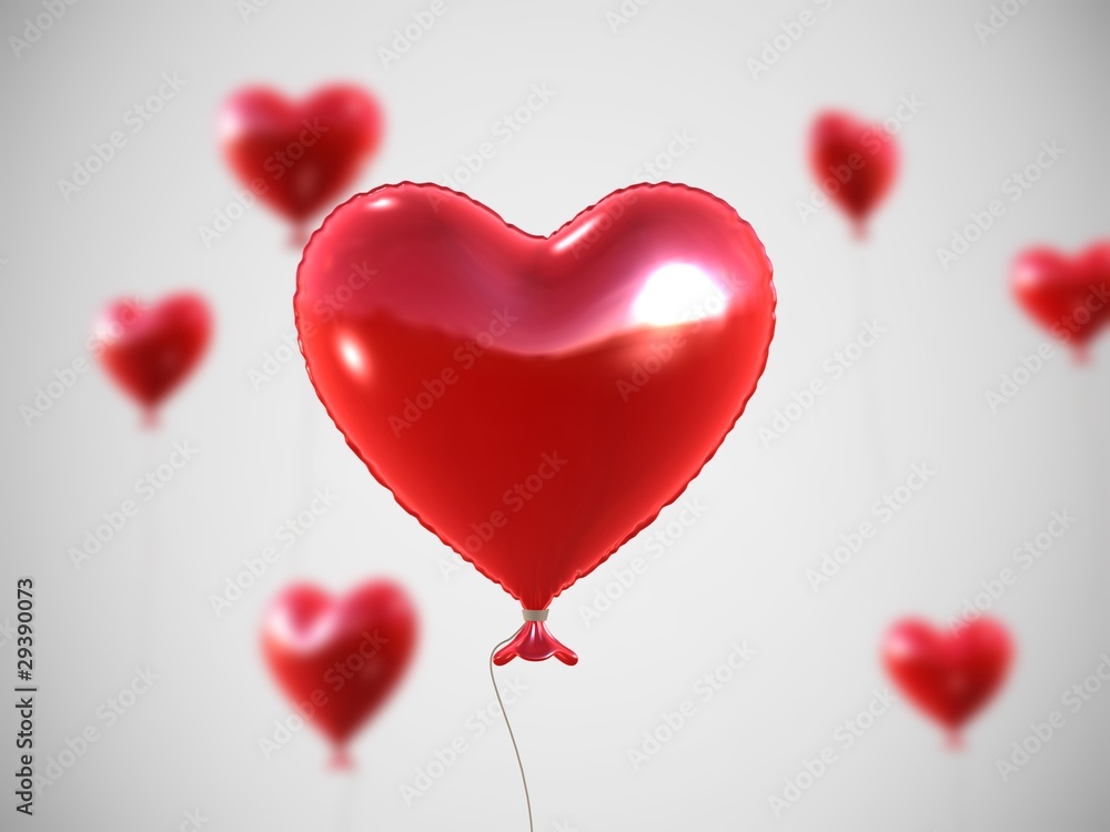 roter Herzluftballons