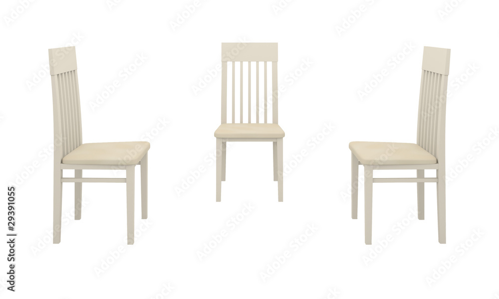Three white chairs Three white chairs