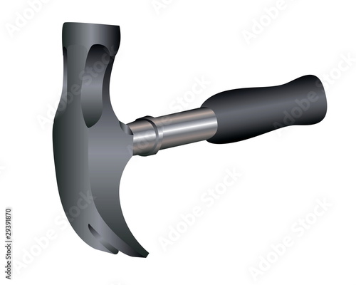 Metal metalwork hammer with the rubber handle