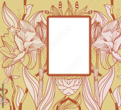 floral background with  fantasy flowers and place for your text