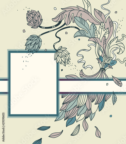 floral background with  fantasy flowers and place for your text