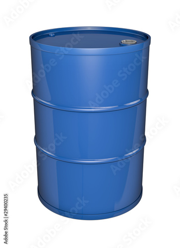 Blue oil barrel, 3D render