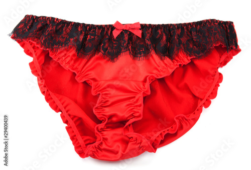 Female red lace panties