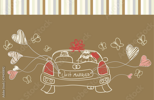 greeting with wedding car