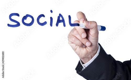 focus sur le mot social en entreprise photo