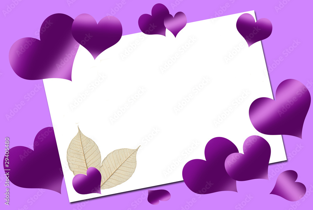 empty love card with purple hearts Stock Illustration | Adobe Stock