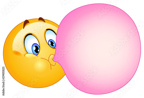 Bubble gum emoticon