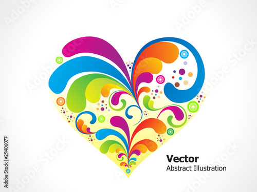 abstract colorful floral heart