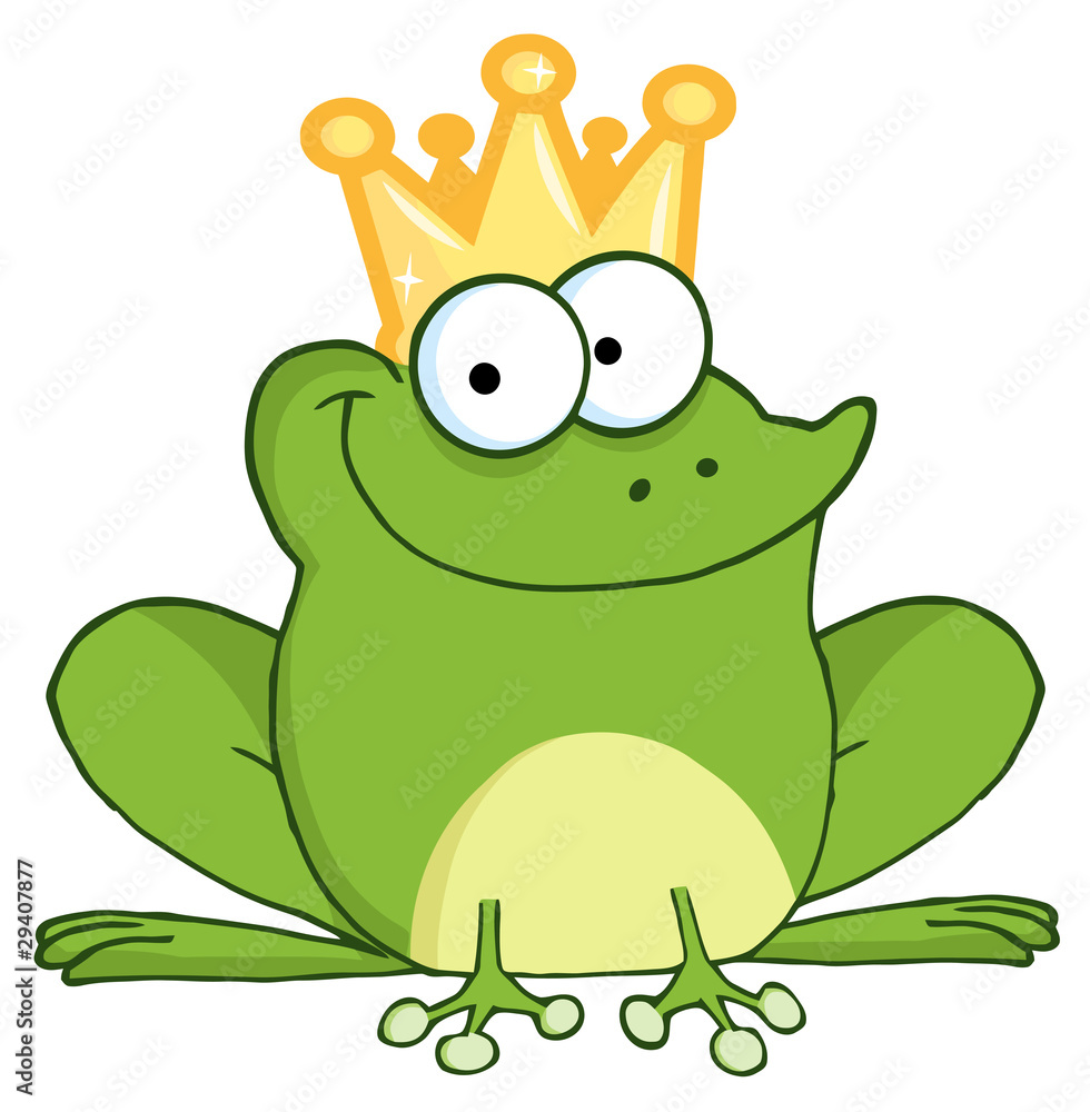 Obraz premium Happy Frog Prince Cartoon Character