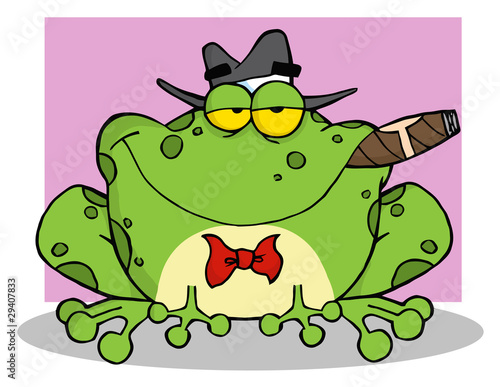 Frog Mobster With A Hat And Cigar