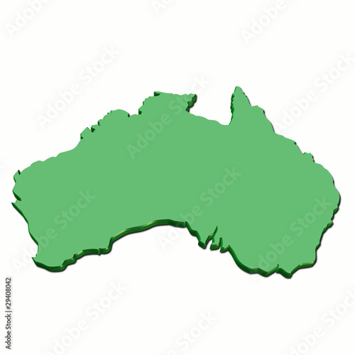 map australia 3d green