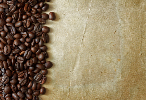 coffee beans on old paper © vlntn