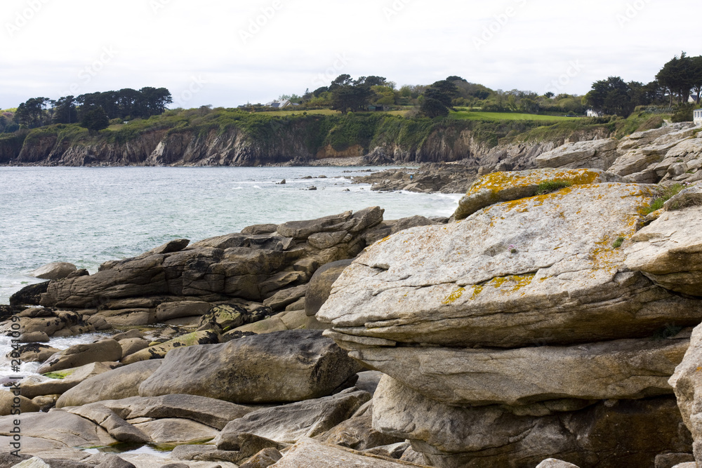 Foto rocks on a beach in brittany