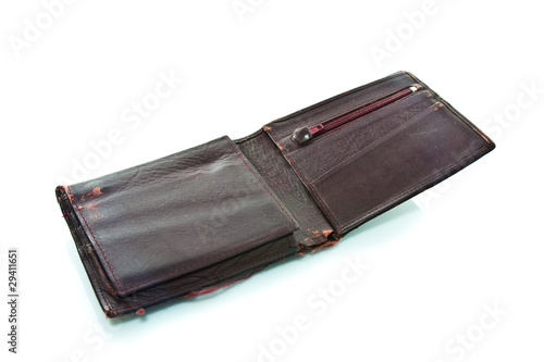 Old men wallet isolated on white background