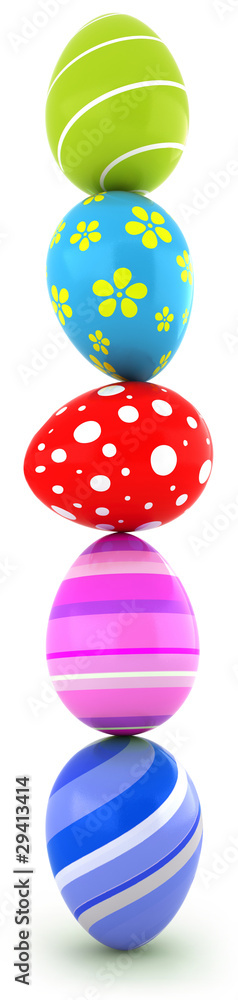 Vertical composition with Easter eggs Vertical composition with Easter eggs