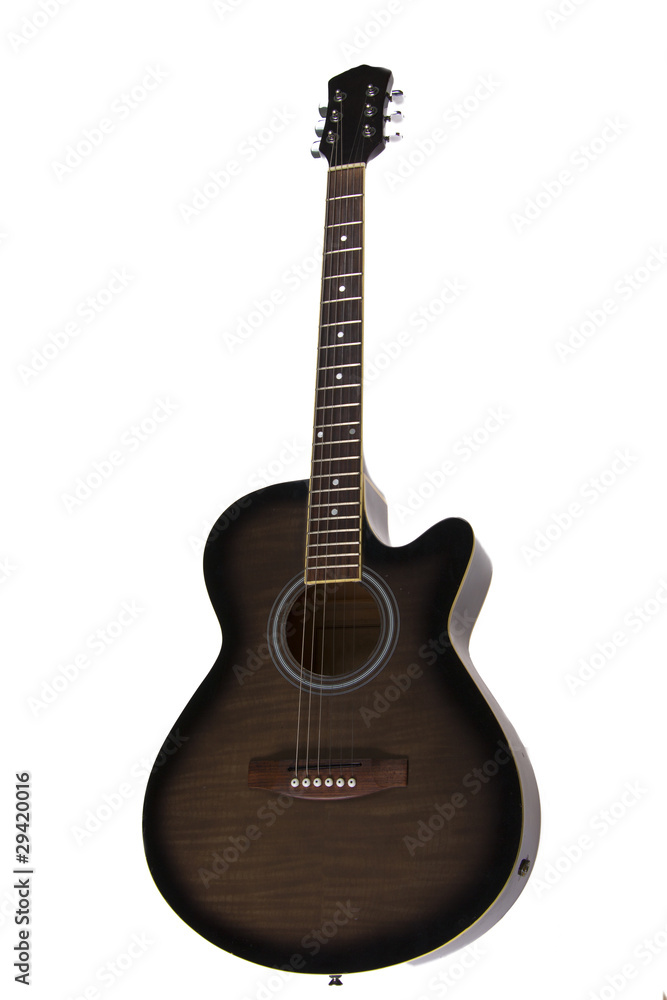 Fototapeta premium Acoustic guitar isolated on white background