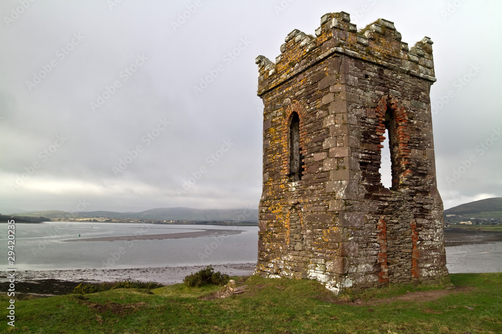 Irish watch tower over Dingle Bay - Co. Kerry Irish watch tower over Dingle Bay - Co. Kerry