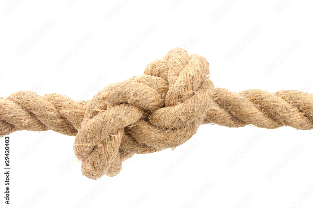 Close-up of rope with knot Close-up of rope with knot
