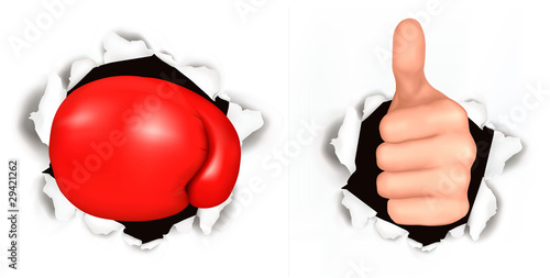 Conceptual illustration of thumb up. Vector illustration.