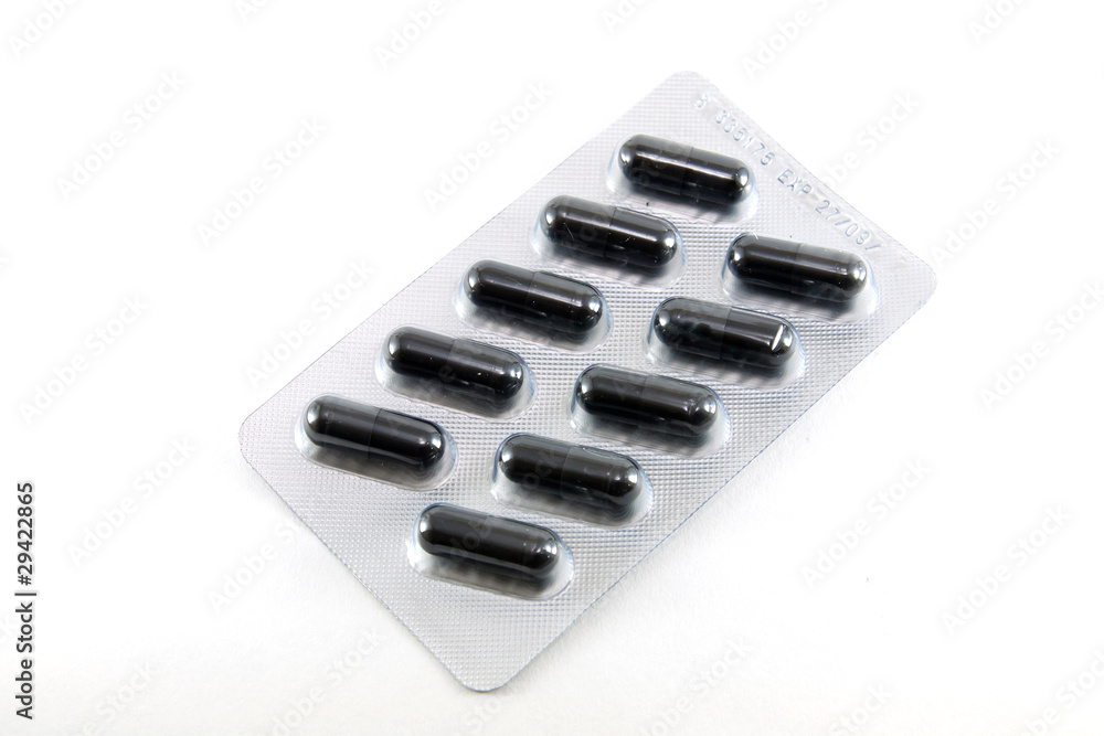 black capsule medicine in package black capsule medicine in package