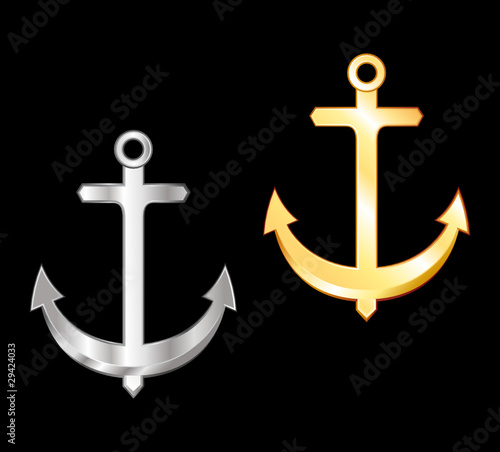 Golden and silver anchors