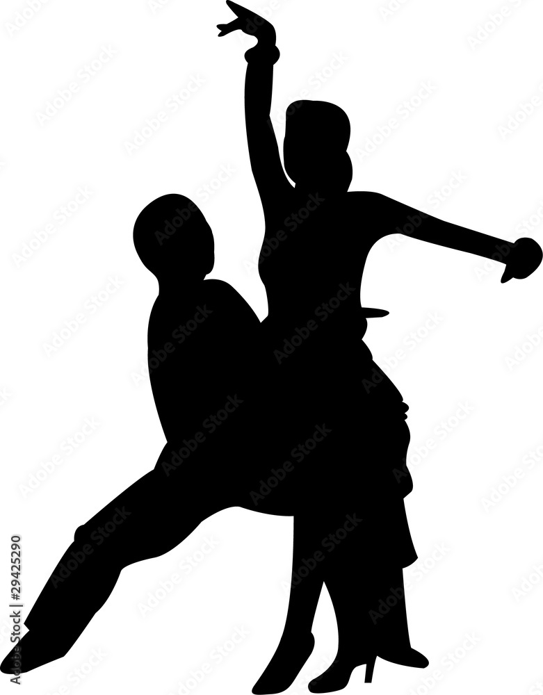 dancing people silhouettes - vector