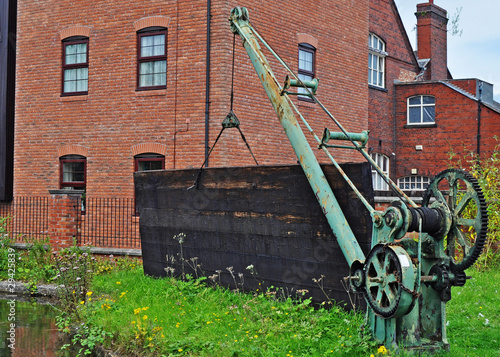 An old crane by the side of the canal in Leigh Greater Manchester u.k. photo