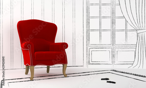 Interior project - red seat photo