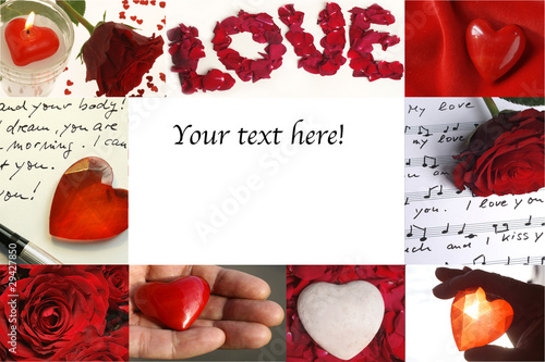 Collage zum Thema Liebe mit Textfreiraum photo