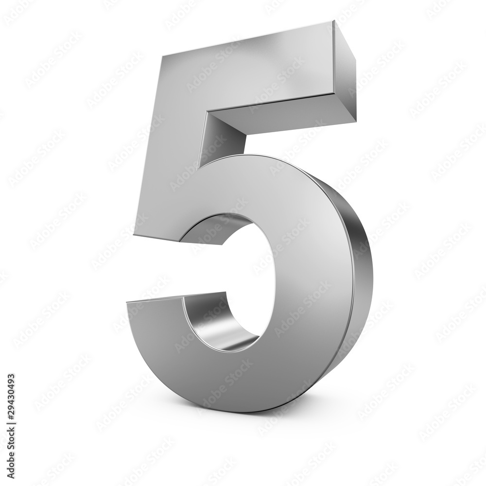 Chiffre 5 argent Chiffre 5 argent