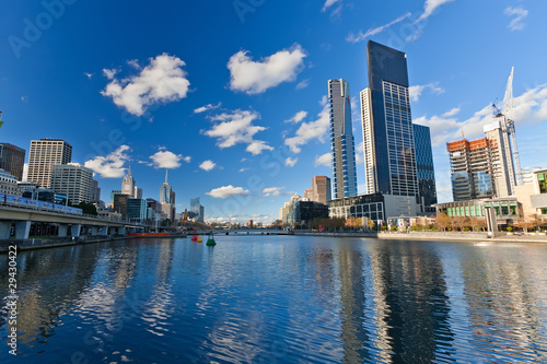 Skyscrapers on Yarra River, Melbourne