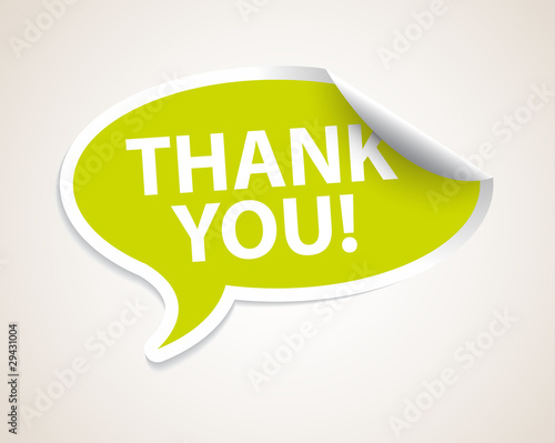 Thank you speech bubble as sticker / label