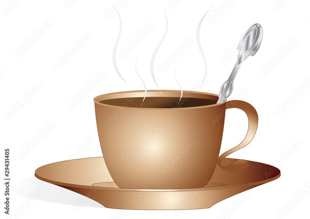 hot cup of coffee with a spoon hot cup of coffee with a spoon