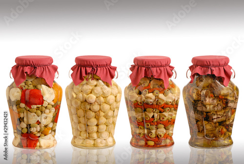 4 barattoli vetro grande sottoli Sottaceti