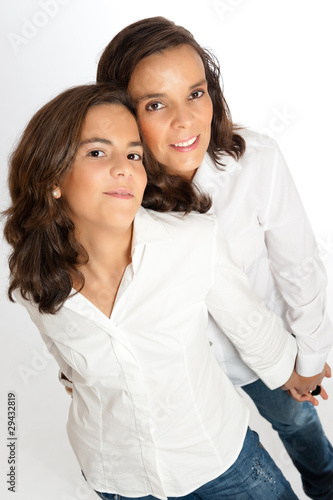 Loving mom and daughter por...