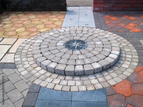 Display of stone floor tiles
