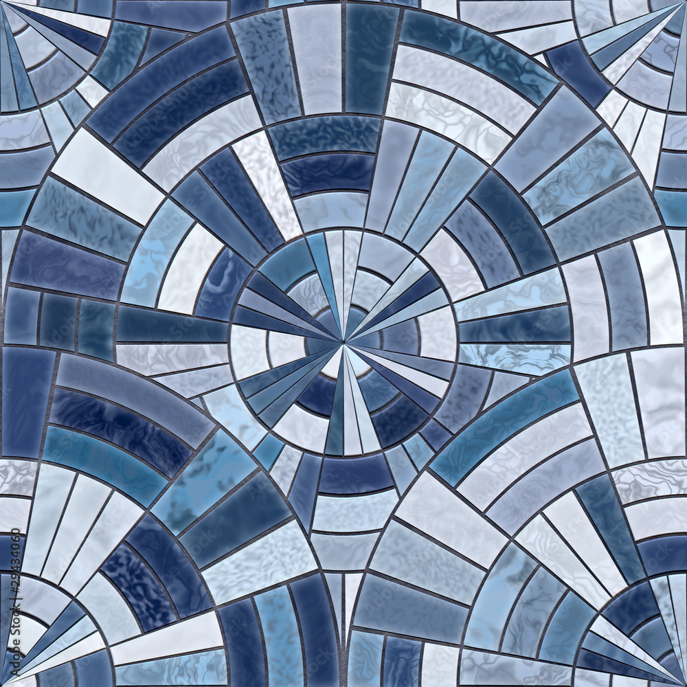 Naklejka premium Radial mosaic tiles. Seamless Textures
