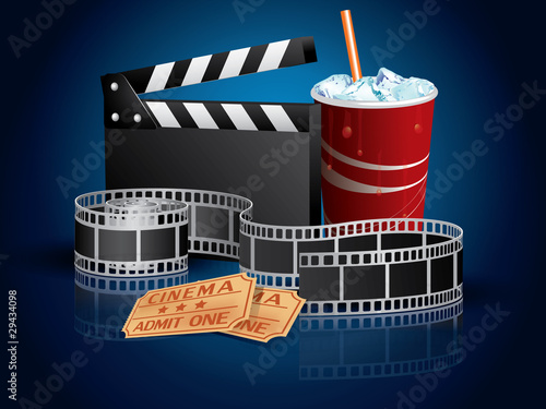 Soda, filmstrip and tickets