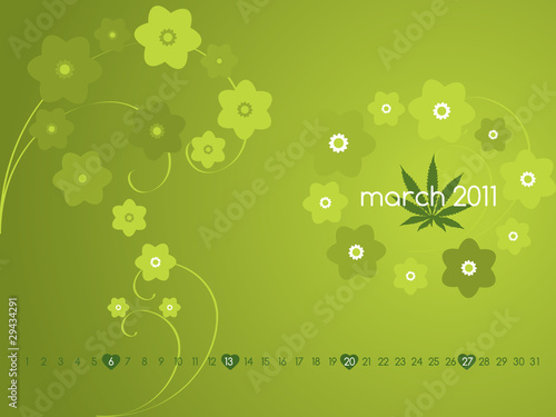Monthly calendar wallpaper for 2011 - March