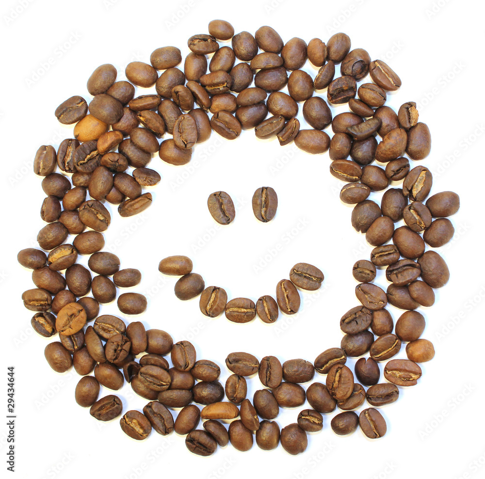 whole fanny coffee beans on white background whole fanny coffee beans on white background