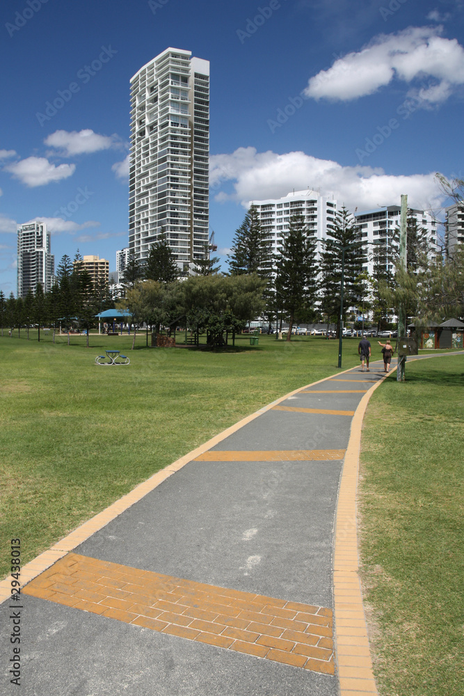 Gold Coast sidewalk, Australia city. Sidewalk in Australia.